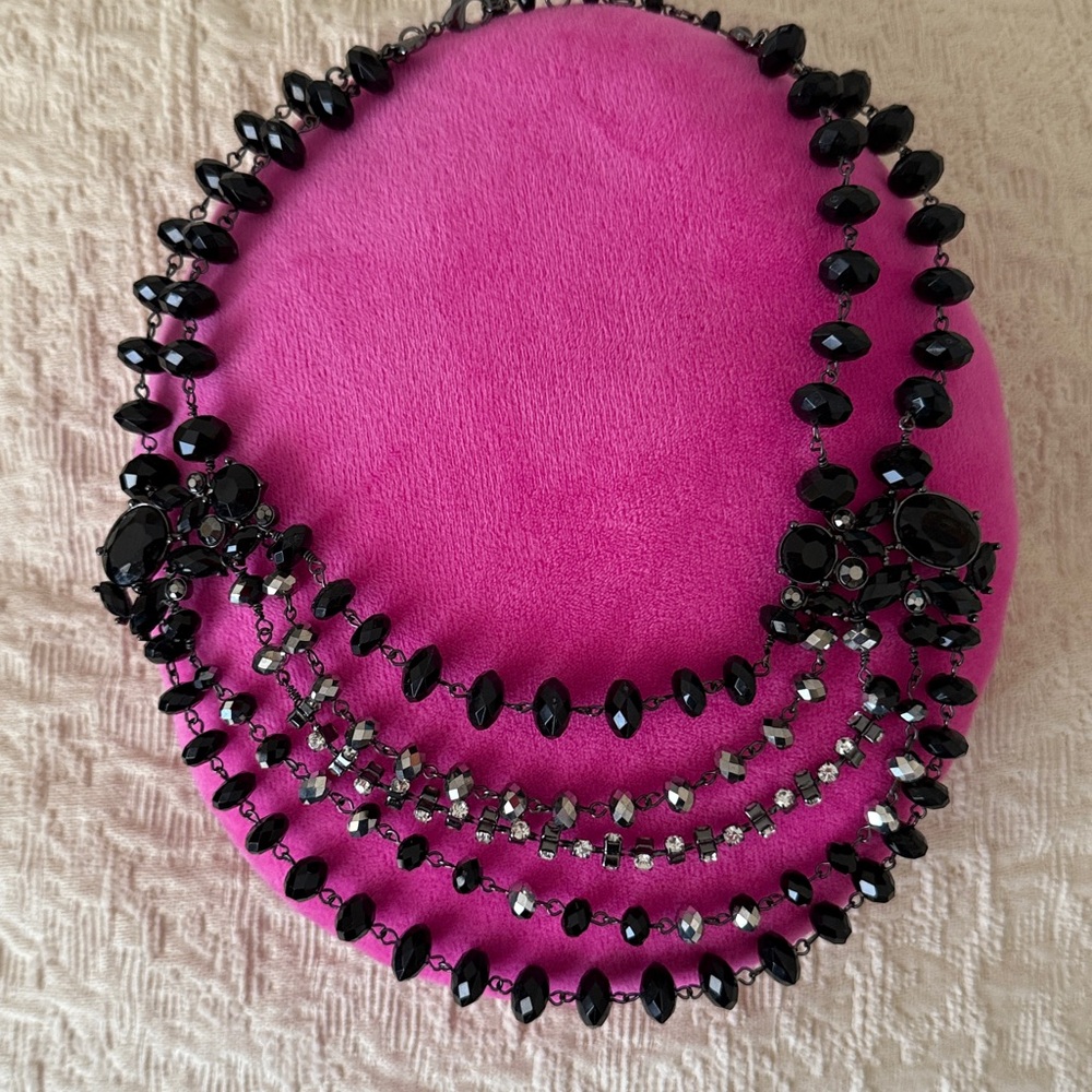 White House Black Market Multi-Strand Black Necklace